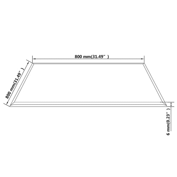 vidaXL Toughened Glass Tabletop Square 800x800 mm
