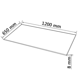 vidaXL Rectangular Tempered Glass Table Top 1200x650 mm