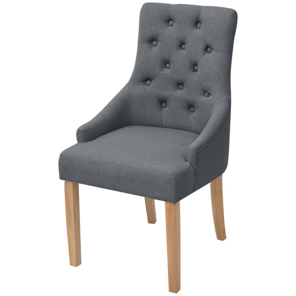 vidaXL Dining Chairs 2 pcs Dark Grey Fabric