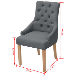 vidaXL Dining Chairs 2 pcs Dark Grey Fabric