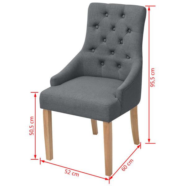 vidaXL Dining Chairs 2 pcs Dark Grey Fabric