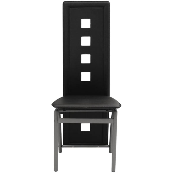 vidaXL Dining Chairs 2 pcs Black Faux Leather