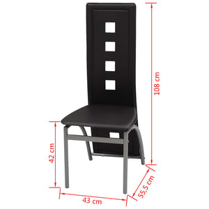 vidaXL Dining Chairs 2 pcs Black Faux Leather