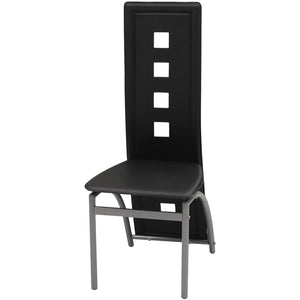 vidaXL Dining Chairs 4 pcs Black Faux Leather