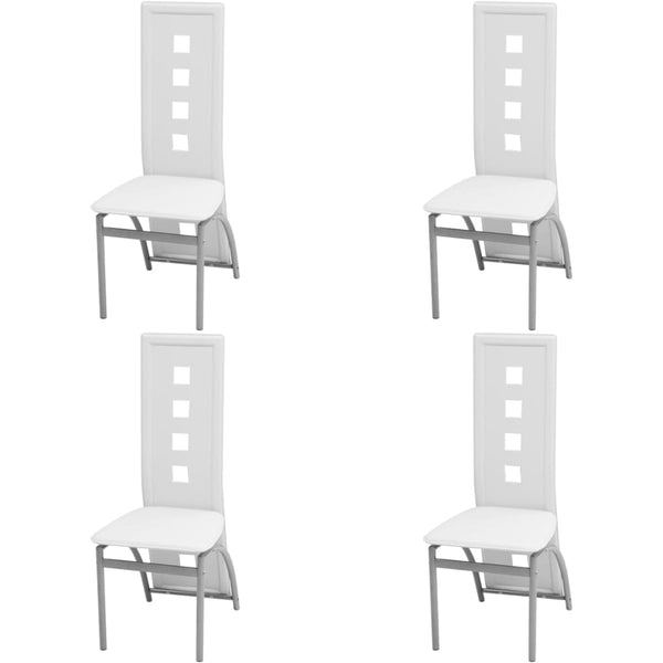 vidaXL Dining Chairs 4 pcs. White Faux Leather