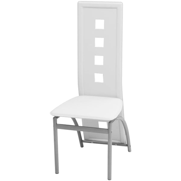 vidaXL Dining Chairs 4 pcs. White Faux Leather