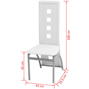 vidaXL Dining Chairs 4 pcs. White Faux Leather