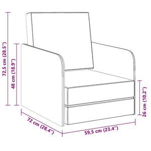 vidaXL Sofa Bed Pull-out Light Grey Fabric