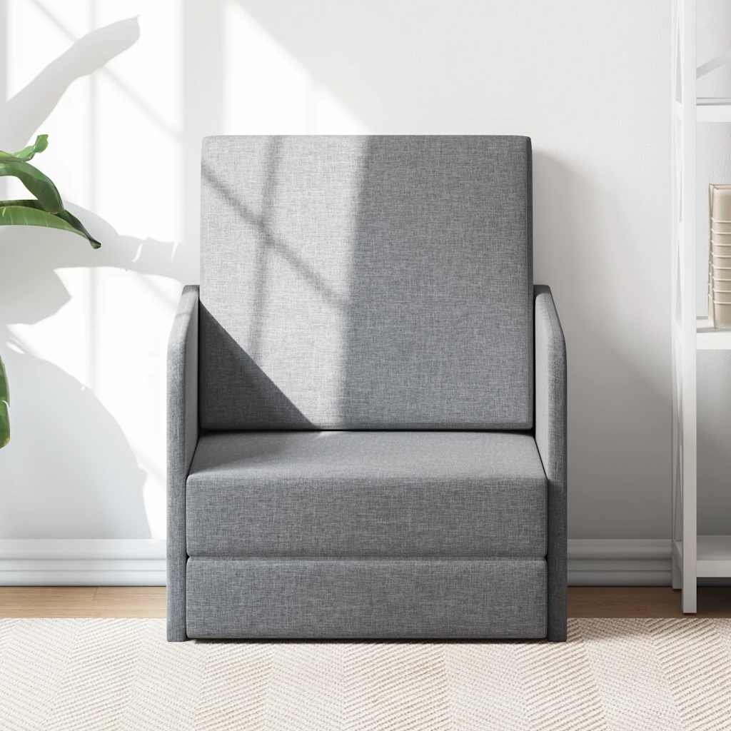 vidaXL Sofa Bed Pull-out Light Grey Fabric
