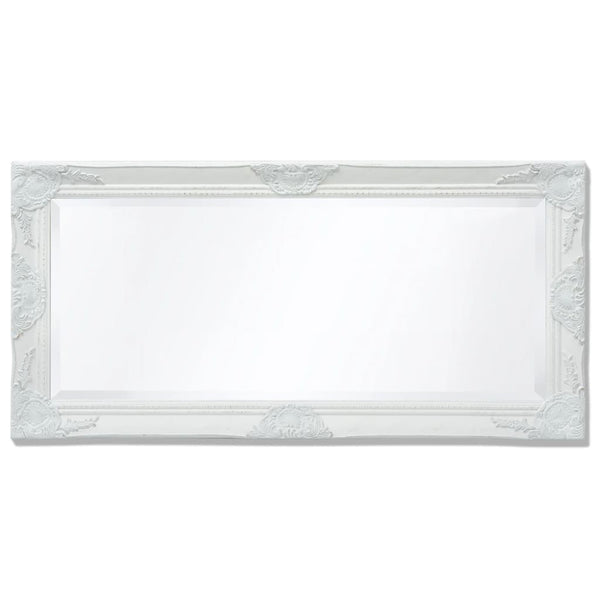 vidaXL Baroque Style Wall Mirror 100x50 cm White