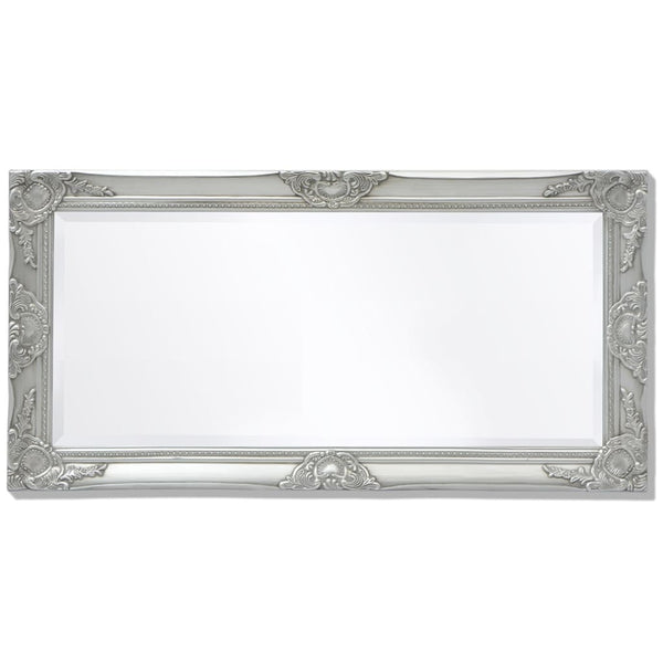 vidaXL Wall Mirror Baroque Style 100x50 cm Silver