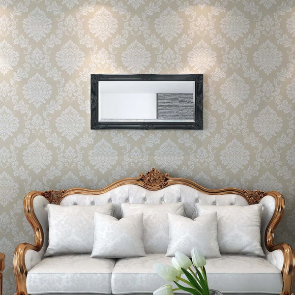 vidaXL Baroque Style Wall Mirror 100x50 cm Black
