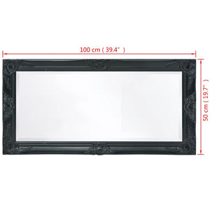 vidaXL Baroque Style Wall Mirror 100x50 cm Black