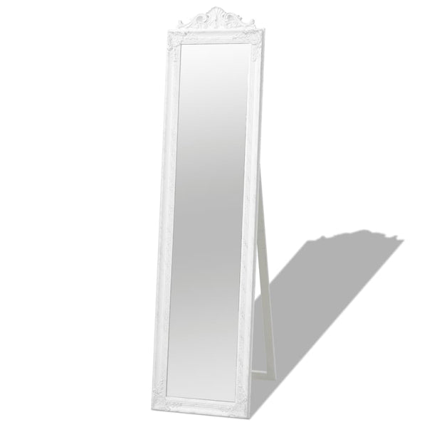 vidaXL Baroque Style Full-Length Mirror 160x40 cm White