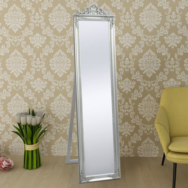 vidaXL Baroque Style Full-Length Mirror 160x40 cm Silver