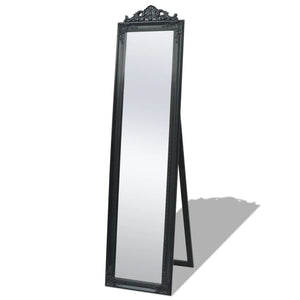 vidaXL Baroque Style Standing Mirror 160x40 cm Black