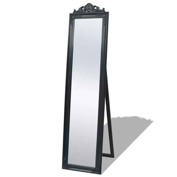 vidaXL Baroque Style Standing Mirror 160x40 cm Black
