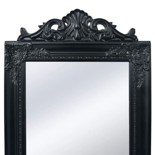 vidaXL Baroque Style Standing Mirror 160x40 cm Black