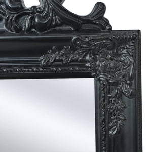 vidaXL Baroque Style Standing Mirror 160x40 cm Black