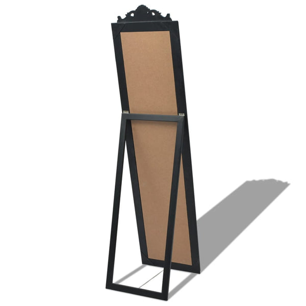vidaXL Baroque Style Standing Mirror 160x40 cm Black