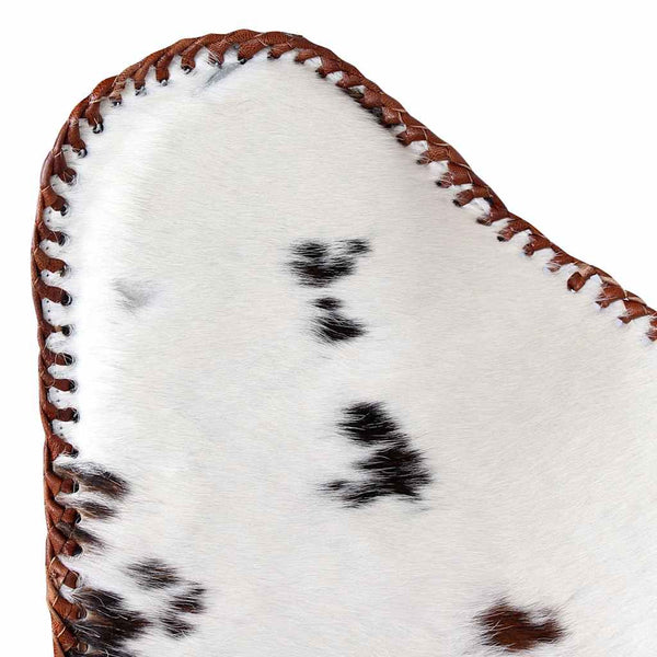 vidaXL Butterfly Chair Brown and White Genuine Cowhide