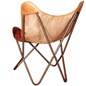 vidaXL Butterfly Chair Multicolour Chindi Fabric