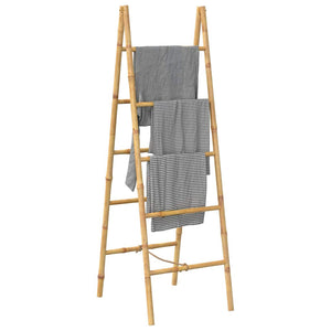 vidaXL Double Towel Ladder with Five Bamboo Rungs 50 x 160 cm