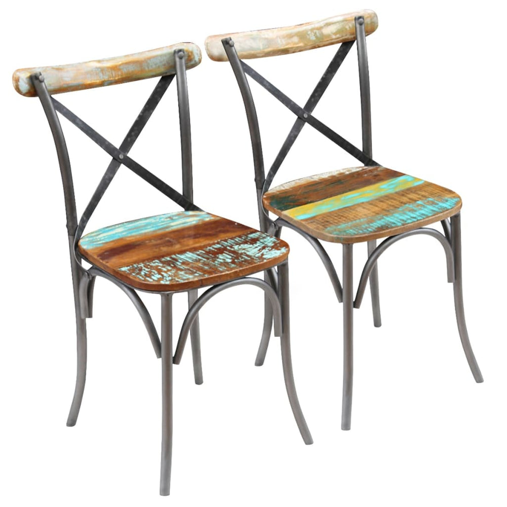 vidaXL Dining Chairs 2 pcs. Solid Reclaimed Wood