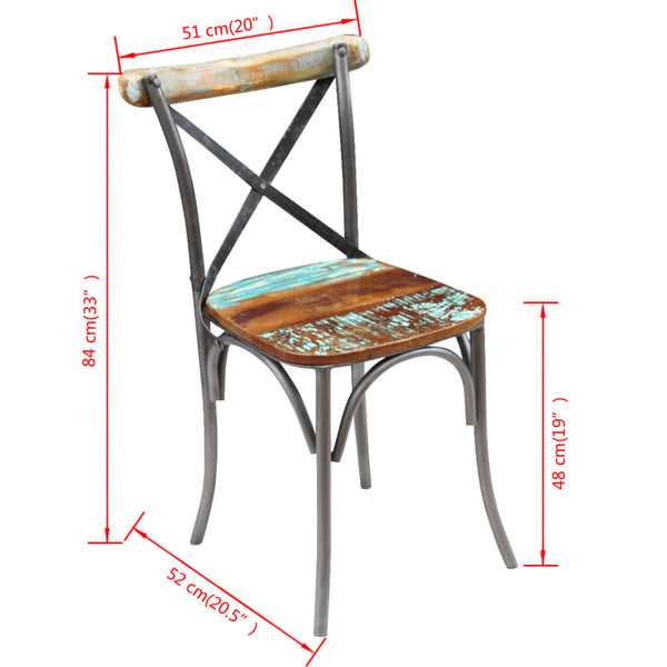 vidaXL Dining Chairs 2 pcs. Solid Reclaimed Wood