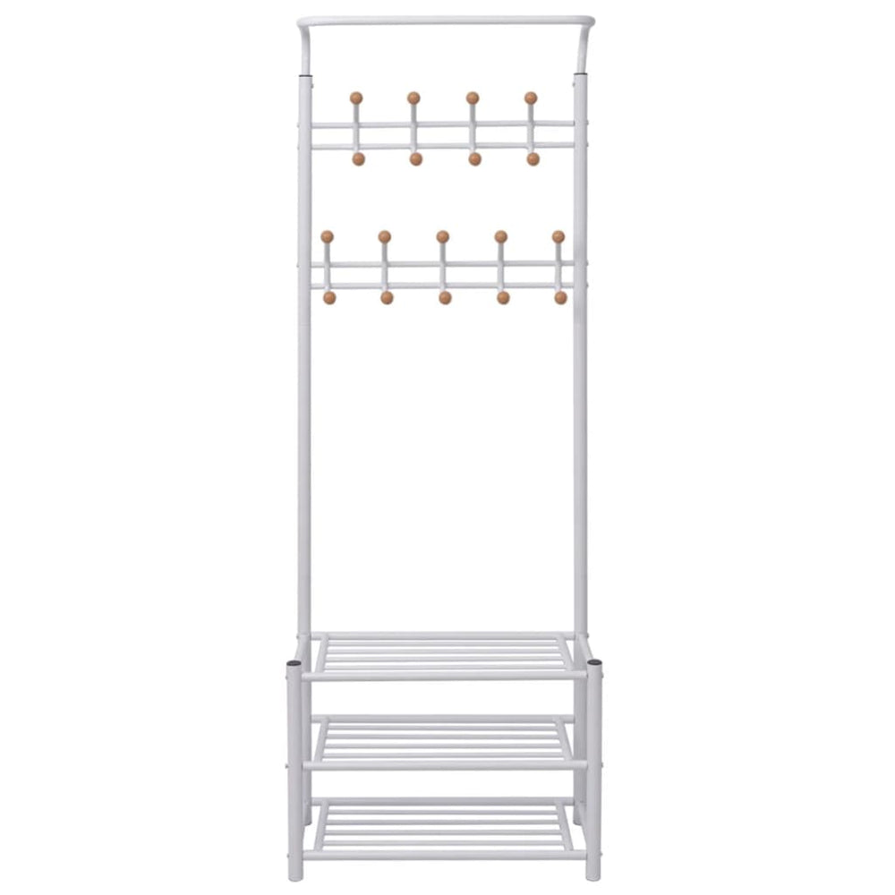 vidaXL Hall Tree with Shoe Rack 68×32×182.5 cm White
