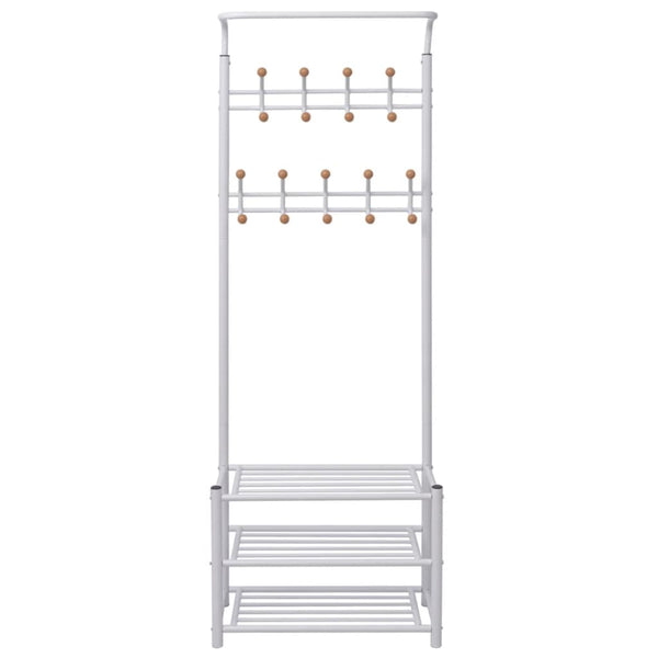 vidaXL Hall Tree with Shoe Rack 68×32×182.5 cm White