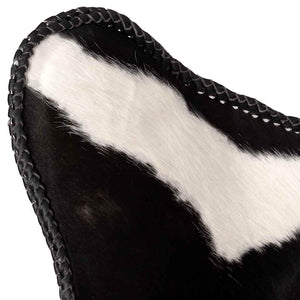 vidaXL Butterfly Chair Black and White Real Cowhide
