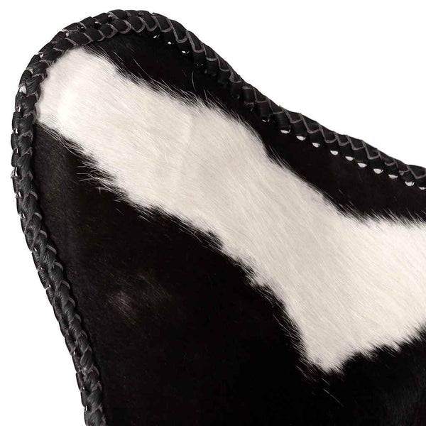 vidaXL Butterfly Chair Black and White Real Cowhide