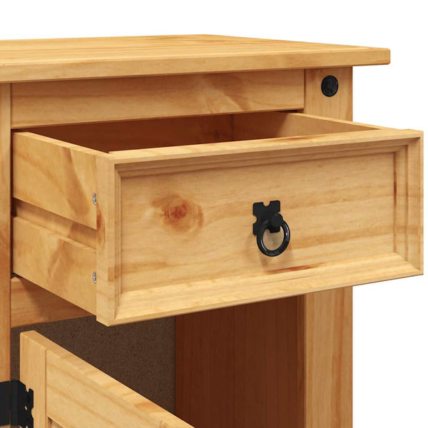 vidaXL Mexican Style Bedside Cabinet Solid Pine 53x39x66 cm