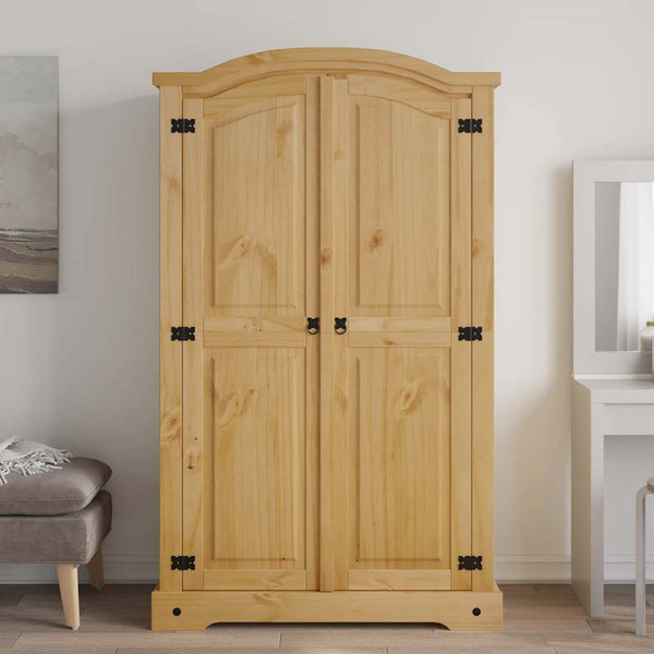 vidaXL Wardrobe Mexican Style Pine Wood 2 Doors