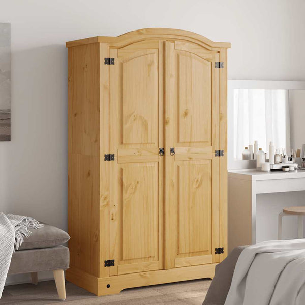 vidaXL Wardrobe Mexican Style Pine Wood 2 Doors