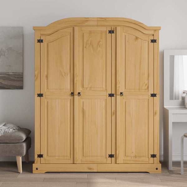 vidaXL Wardrobe Mexican Corona Style Pinewood 3 Doors