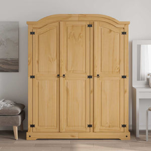 vidaXL Wardrobe Mexican Corona Style Pinewood 3 Doors