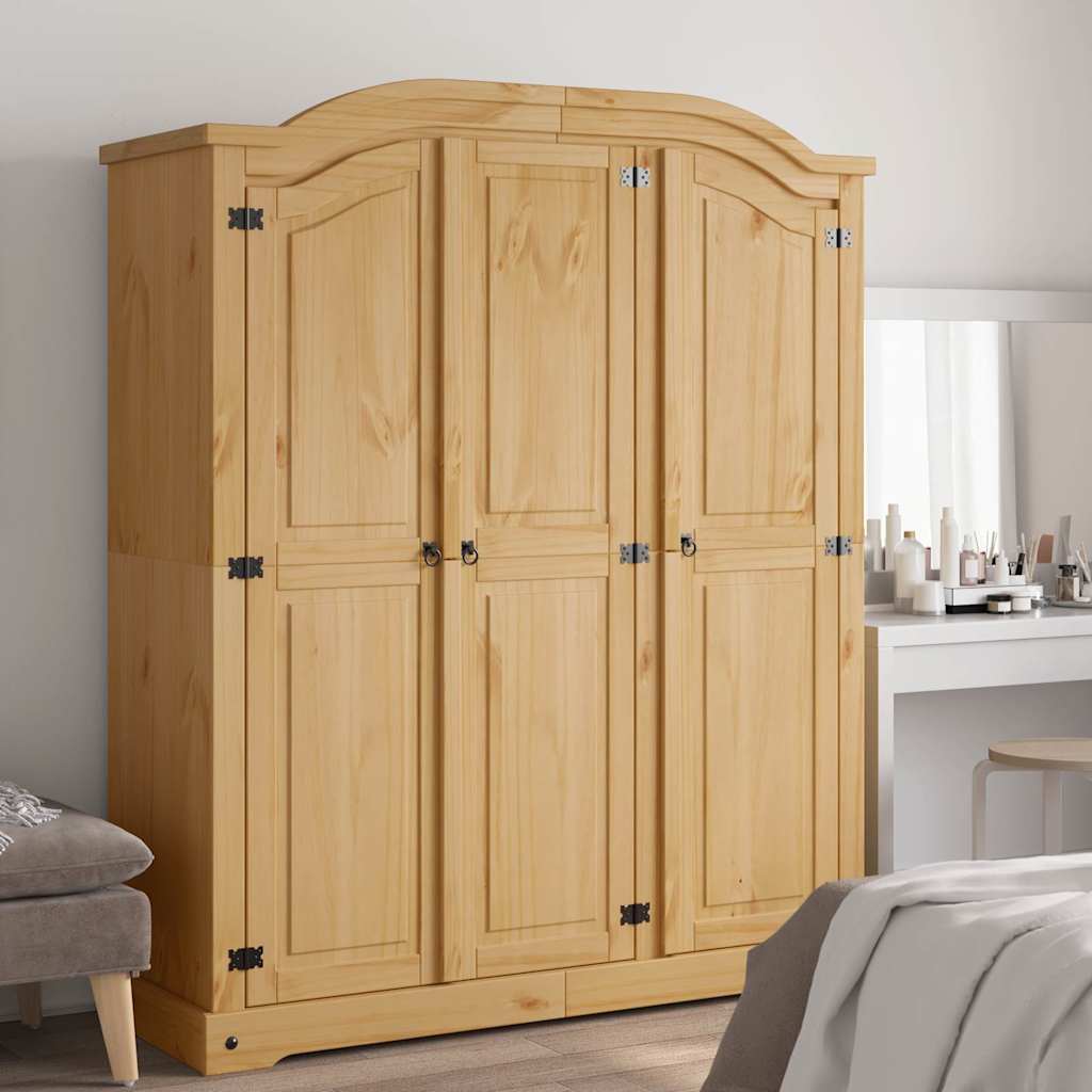 vidaXL Wardrobe Mexican Corona Style Pinewood 3 Doors