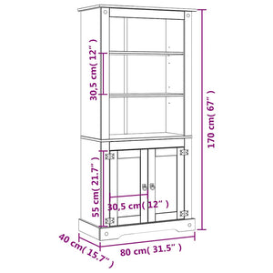 vidaXL Buffet Cabinet Mexican Style Pine Wood 80x40x170 cm