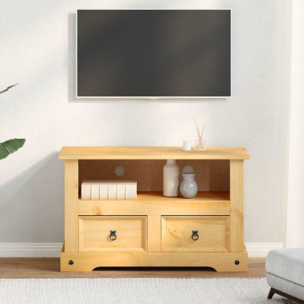 vidaXL TV Cabinet Mexican Style Pinewood 91x43x56 cm