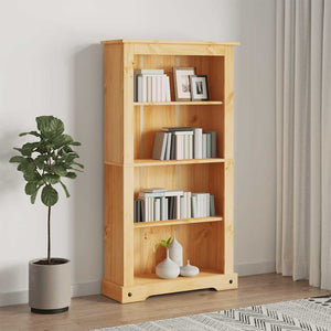 vidaXL Bookcase with 4 Compartments Mexico Style Pine Wood 80x29x150 cm