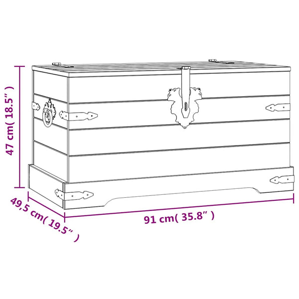 vidaXL Trunk Mexican Style Pinewood 91x49.5x47 cm