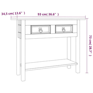 vidaXL Corona-Style Console Table Solid Pine 93x34.5x73 cm