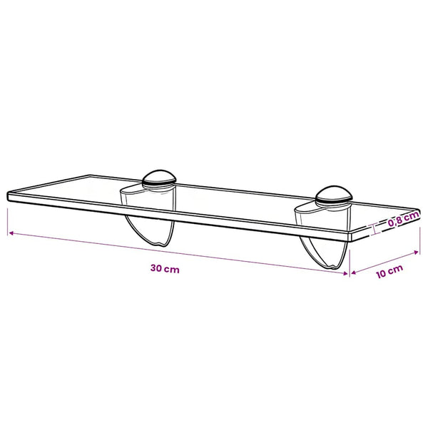 vidaXL Floating Shelf Glass 30x10 cm 8 mm
