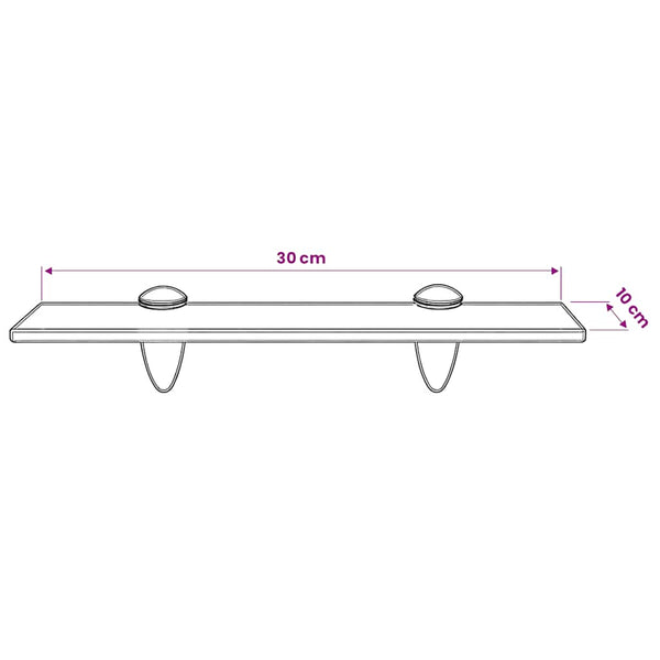 vidaXL Floating Shelf Glass 30x10 cm 8 mm