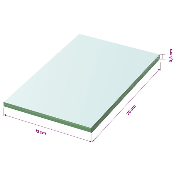 vidaXL Glass Shelf Transparent 20x12 cm