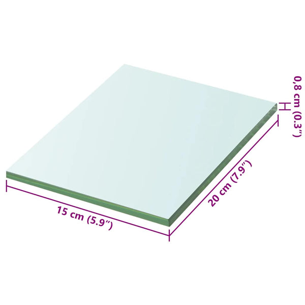 vidaXL Glass Shelf Transparent 20x15 cm