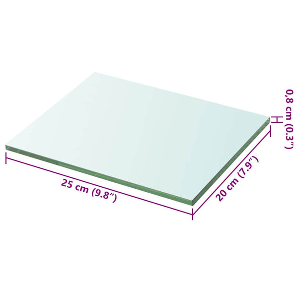 vidaXL Glass Shelf Transparent 20x25 cm