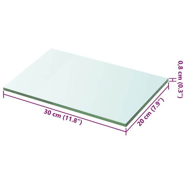 vidaXL Glass Shelf Transparent 20x30 cm